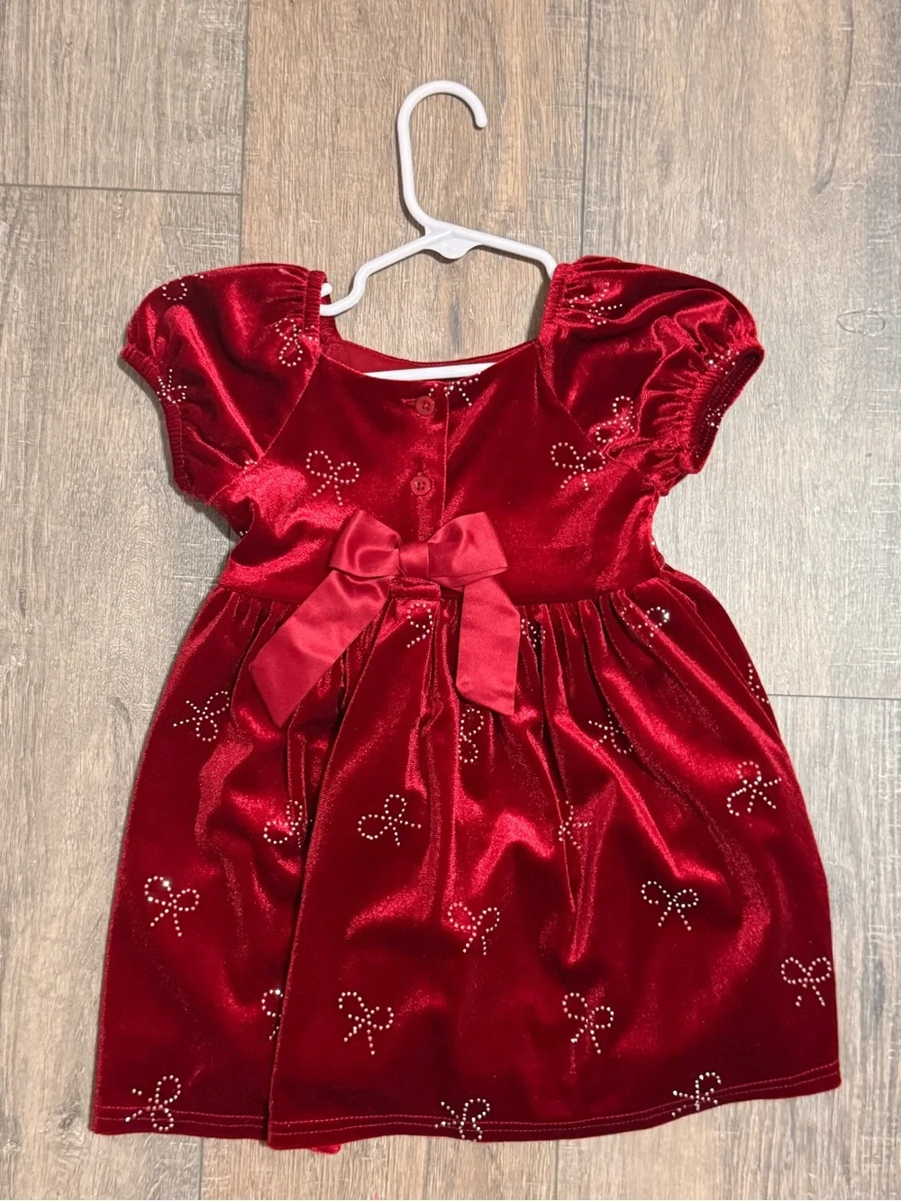 Blueberi Boulevard Red Velvet Party Dress for Kids
